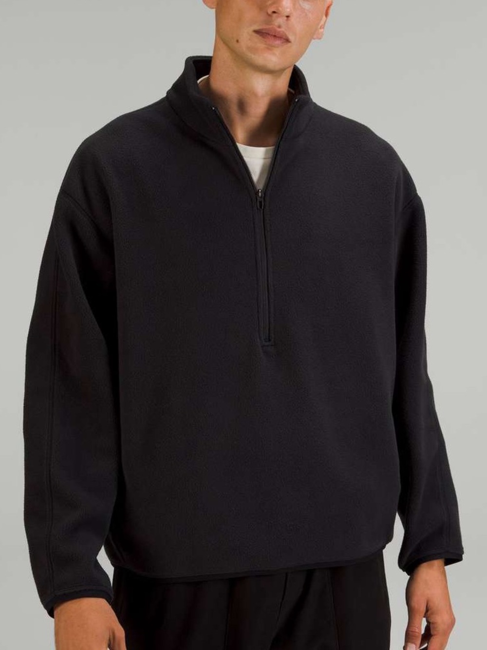 lululemon men’s oversized-fit fleece half-zip in black